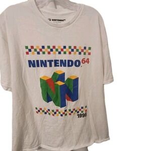 Nintendo 64 N64 Logo White T-Shirt Youth Size XLarge
